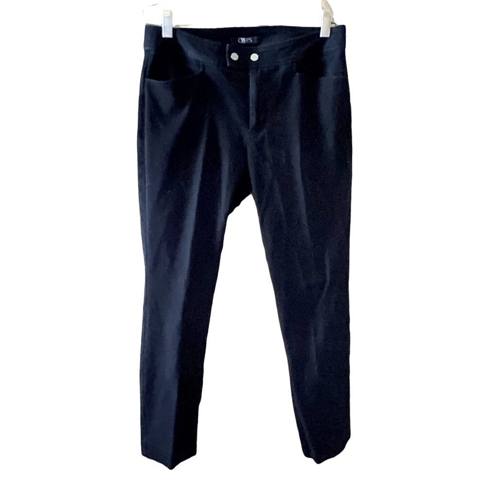 Chaps Pants Black Stretch Cotton Elastin Blend Pockets Size 8 Petite